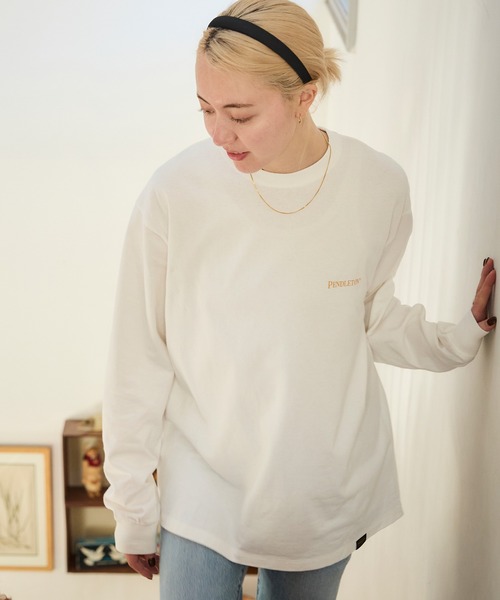 PENDLETON(ペンドルトン)の「PENDLETON/ペンドルトン バックプリント ロングスリーブ Tシャツ(Tシャツ/カットソー・メンズ・ホワイト/ブラック・MEDIUM/LARGE)」の3枚目の写真