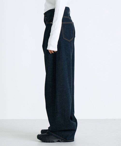 EDITION（エディション）の「ワンウオッシュエッセンシャルデニム バルーンパンツ（デニムパンツ・レディース・ネイビー・38/36/34）」の4枚目の写真