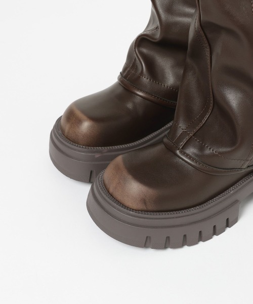 3.3 Field Trip （3.3フィールドトリップ）の「3.3 Field Trip／カバーロングブーツ（ブーツ・レディース・ブラック/ブラウン・LARGE/MEDIUM）」の6枚目の写真