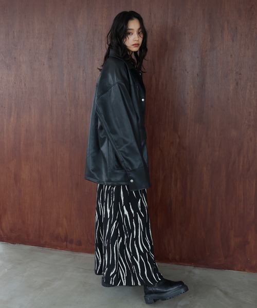 フェイクレザーカバーオール（ライダースジャケット）｜hellam（へラム