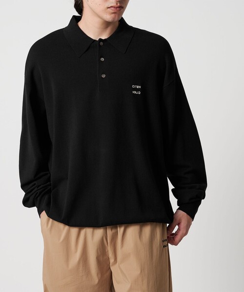 CITEN(シテン)の「<CITEN>ハイゲージニットポロ(ニット/セーター・メンズ・ブラック/ベージュ・L/M)」の2枚目の写真