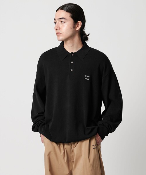 CITEN(シテン)の「<CITEN>ハイゲージニットポロ(ニット/セーター・メンズ・ブラック/ベージュ・L/M)」の3枚目の写真