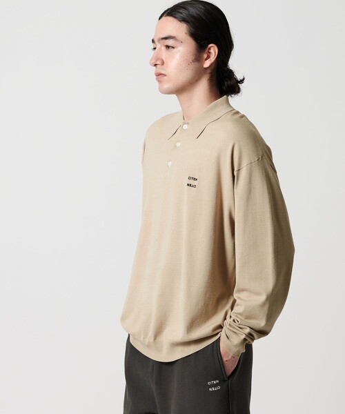 CITEN(シテン)の「<CITEN>ハイゲージニットポロ(ニット/セーター・メンズ・ブラック/ベージュ・L/M)」の5枚目の写真
