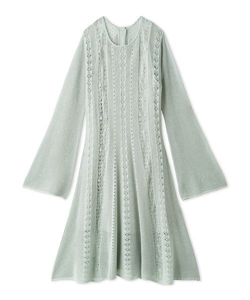 FURFUR(ファーファー)の「透かし編みニットワンピース(ワンピース・レディース・ブラック/ミント/ホワイト・F)」の3枚目の写真