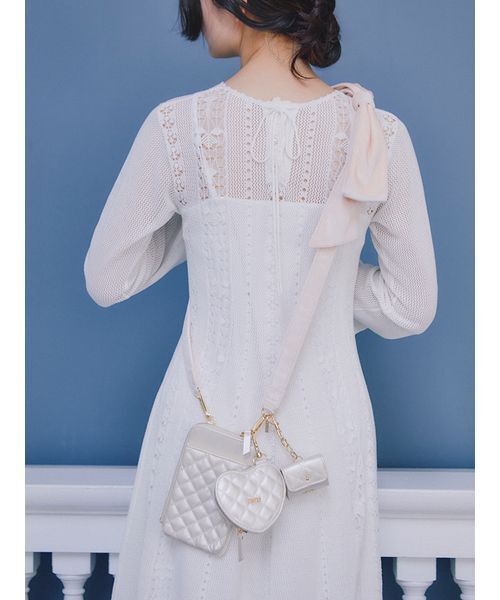 FURFUR(ファーファー)の「透かし編みニットワンピース(ワンピース・レディース・ブラック/ミント/ホワイト・F)」の7枚目の写真