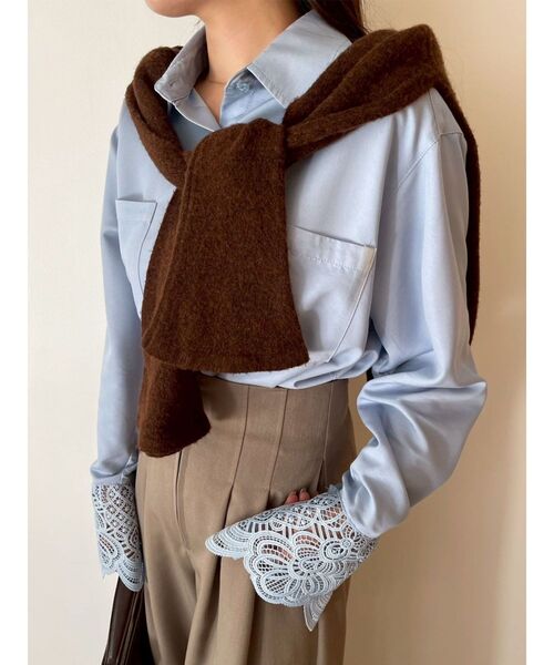 LAGUNAMOON（ラグナムーン）の「レースカフスシャツ（シャツ/ブラウス・レディース・ブルー/ホワイト・FREE）」の14枚目の写真