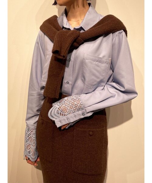 LAGUNAMOON（ラグナムーン）の「レースカフスシャツ（シャツ/ブラウス・レディース・ブルー/ホワイト・FREE）」の18枚目の写真