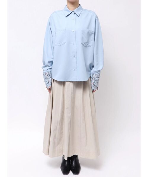 LAGUNAMOON（ラグナムーン）の「レースカフスシャツ（シャツ/ブラウス・レディース・ブルー/ホワイト・FREE）」の7枚目の写真