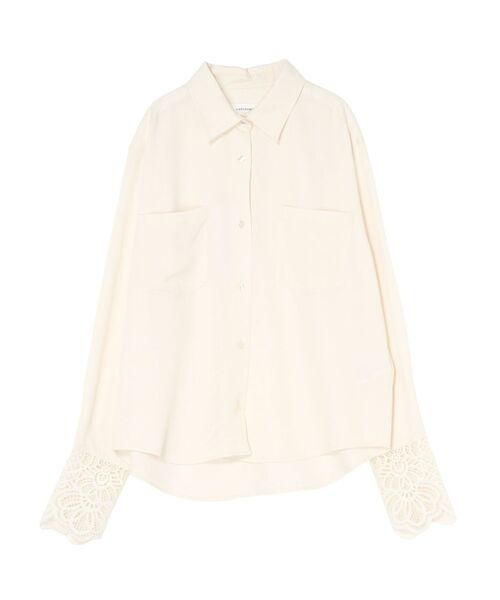 LAGUNAMOON（ラグナムーン）の「レースカフスシャツ（シャツ/ブラウス・レディース・ブルー/ホワイト・FREE）」の4枚目の写真