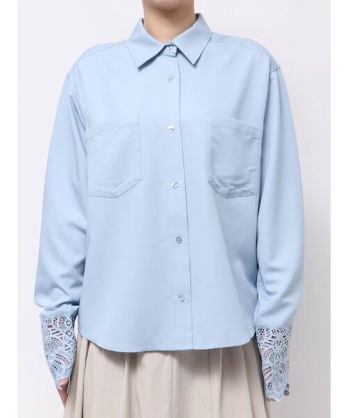 chiisa　LAGUNAMOON レースカフスシャツ LAGUNAMOON（ラグナムーン） ブラウス シャツ レースカフスシャツ