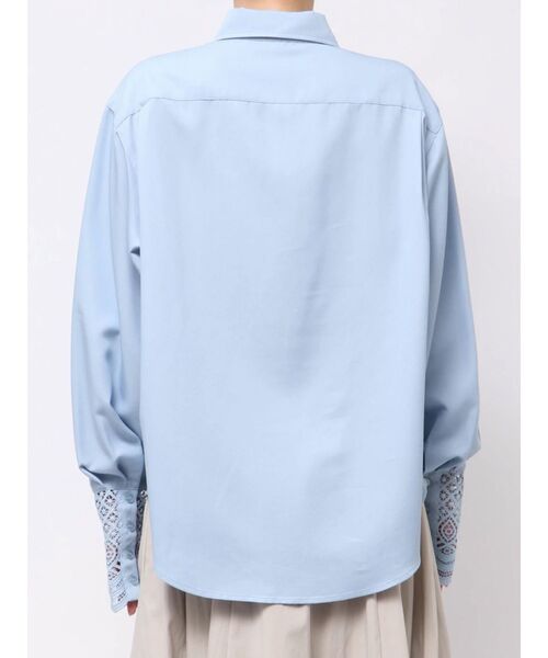 LAGUNAMOON（ラグナムーン）の「レースカフスシャツ（シャツ/ブラウス・レディース・ブルー/ホワイト・FREE）」の5枚目の写真