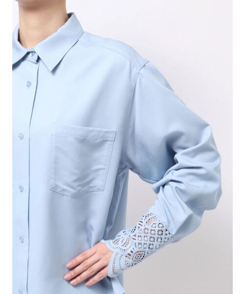 LAGUNAMOON（ラグナムーン）の「レースカフスシャツ（シャツ/ブラウス・レディース・ブルー/ホワイト・FREE）」の7枚目の写真