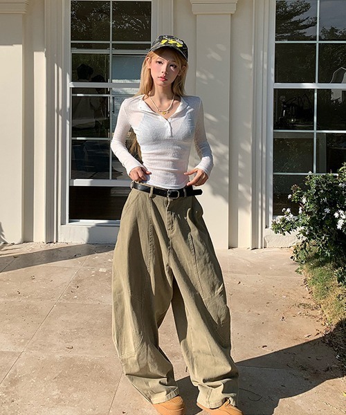 Ressaca（レサーカ）の「ワイドカーブパンツ（その他パンツ・レディース・ベージュ/チャコール/カーキ・S/M）」の9枚目の写真