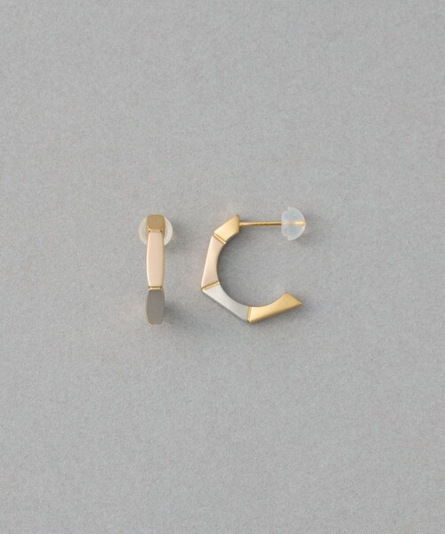 【ete】トリカラーボクシーフープピアス(両耳) トリカラー] ボクシー フープピアス（ピアス（両耳用））｜ete（エテ