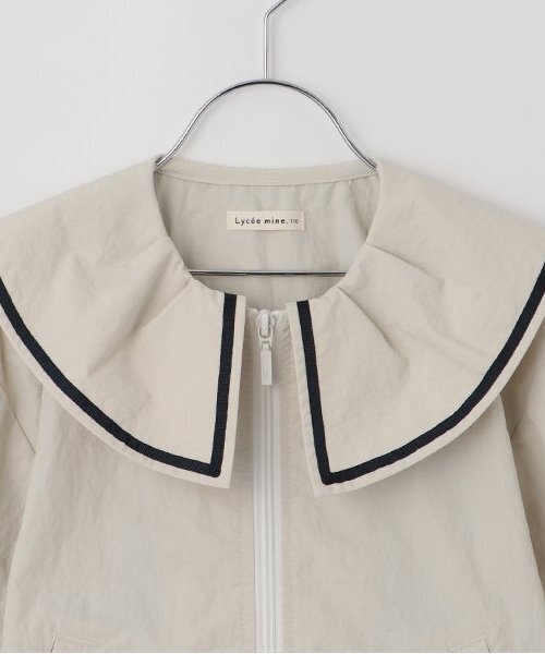 Lycee mine（リセマイン）の「フリルカラーウィンドブレーカー（ブルゾン・キッズ・ネイビー/ピンク/アイボリー/ベージュ・120cm/110cm/150cm/140cm/130cm/100cm）」の10枚目の写真