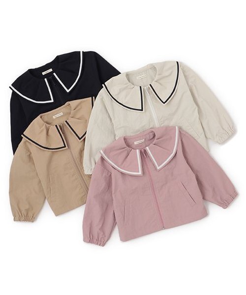 Lycee mine（リセマイン）の「フリルカラーウィンドブレーカー（ブルゾン・キッズ・ネイビー/ピンク/アイボリー/ベージュ・120cm/110cm/150cm/140cm/130cm/100cm）」の15枚目の写真