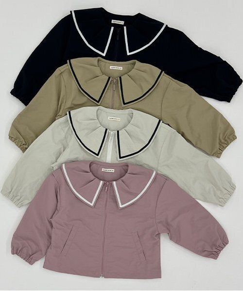 Lycee mine（リセマイン）の「フリルカラーウィンドブレーカー（ブルゾン・キッズ・ネイビー/ピンク/アイボリー/ベージュ・120cm/110cm/150cm/140cm/130cm/100cm）」の17枚目の写真