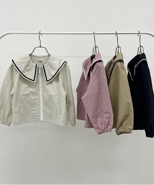 Lycee mine（リセマイン）の「フリルカラーウィンドブレーカー（ブルゾン・キッズ・ネイビー/ピンク/アイボリー/ベージュ・120cm/110cm/150cm/140cm/130cm/100cm）」の18枚目の写真