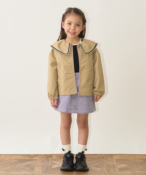 【Chibiさま専用ページ】フレンチlinen100%２色＊ラバリジャケット2点 セール】フリルカラーウィンドブレーカー（ブルゾン）｜Lycee mine