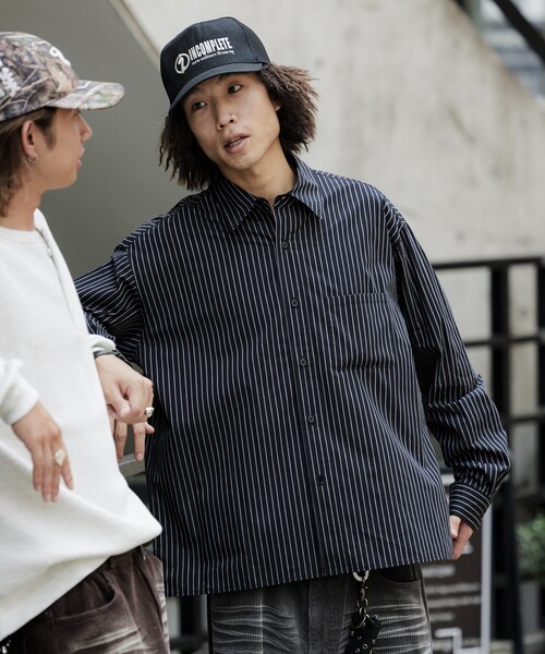 FREAK'S STORE(フリークスストア)の「限定展開 MR HEARTS/ミスターハーツ REGULAR COLLAR BOX CUT STRIPE SHIRT(シャツ/ブラウス・メンズ・ブラック/オフホワイト/ブルー・LARGE/MEDIUM/SMALL)」の12枚目の写真