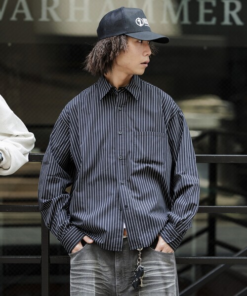 FREAK'S STORE(フリークスストア)の「限定展開 MR HEARTS/ミスターハーツ REGULAR COLLAR BOX CUT STRIPE SHIRT(シャツ/ブラウス・メンズ・ブラック/オフホワイト/ブルー・LARGE/MEDIUM/SMALL)」の14枚目の写真
