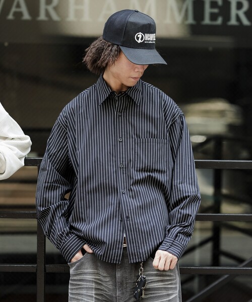 FREAK'S STORE(フリークスストア)の「限定展開 MR HEARTS/ミスターハーツ REGULAR COLLAR BOX CUT STRIPE SHIRT(シャツ/ブラウス・メンズ・ブラック/オフホワイト/ブルー・LARGE/MEDIUM/SMALL)」の15枚目の写真