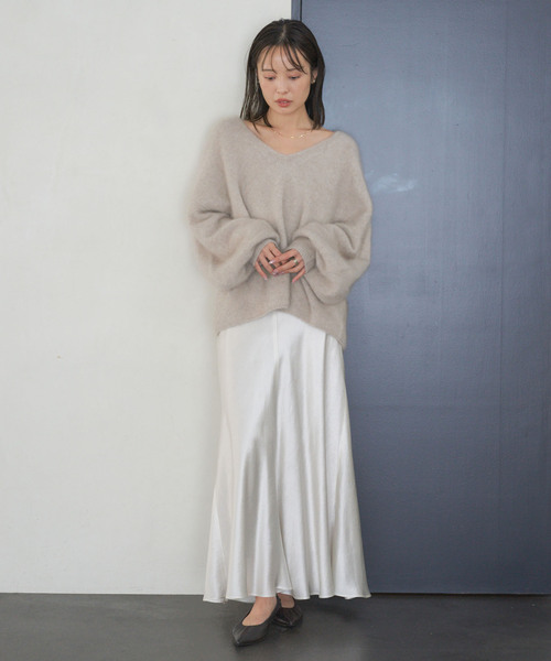 Noble（ノーブル）の「《追加》ファーニット2WAYパフスリーブニット