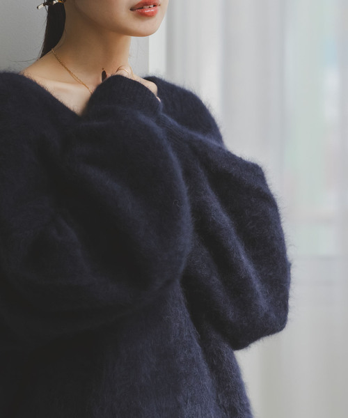 【新品・タグ付き】ファーニット2WAYパフスリーブニット NOBLE（ノーブル） ニット セーター 「追加」ファーニット2WAY