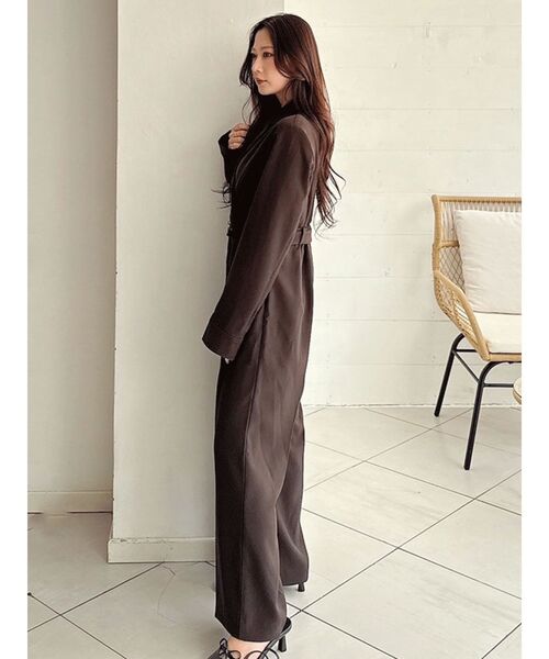 MERCURYDUO（マーキュリーデュオ）の「テーラーカラーコンビネゾン（つなぎ/オールインワン・レディース・ベージュ/ダークブラウン・SMALL/MEDIUM）」の8枚目の写真