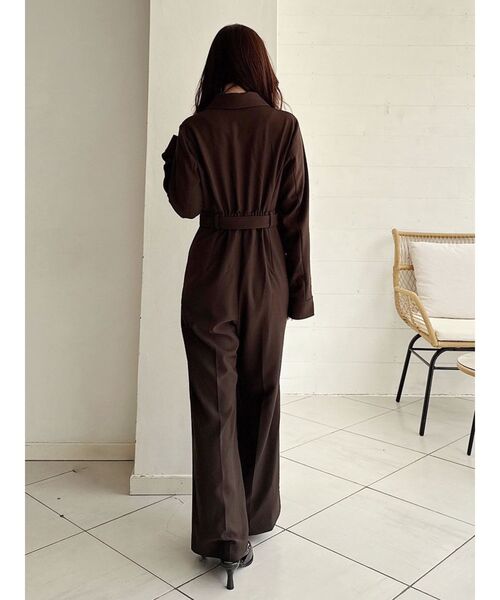 MERCURYDUO（マーキュリーデュオ）の「テーラーカラーコンビネゾン（つなぎ/オールインワン・レディース・ベージュ/ダークブラウン・SMALL/MEDIUM）」の9枚目の写真