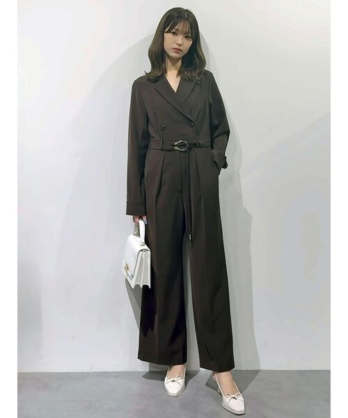 MERCURYDUO（マーキュリーデュオ）の「テーラーカラーコンビネゾン（つなぎ/オールインワン・レディース・ベージュ/ダークブラウン・SMALL/MEDIUM）」の11枚目の写真