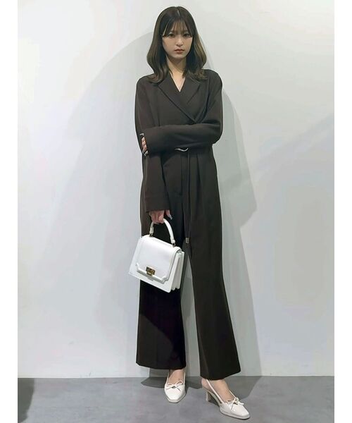 MERCURYDUO（マーキュリーデュオ）の「テーラーカラーコンビネゾン（つなぎ/オールインワン・レディース・ベージュ/ダークブラウン・SMALL/MEDIUM）」の12枚目の写真