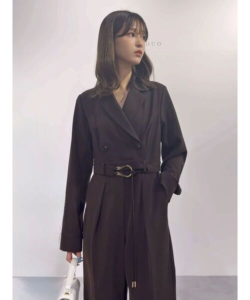 MERCURYDUO（マーキュリーデュオ）の「テーラーカラーコンビネゾン（つなぎ/オールインワン・レディース・ベージュ/ダークブラウン・SMALL/MEDIUM）」の15枚目の写真