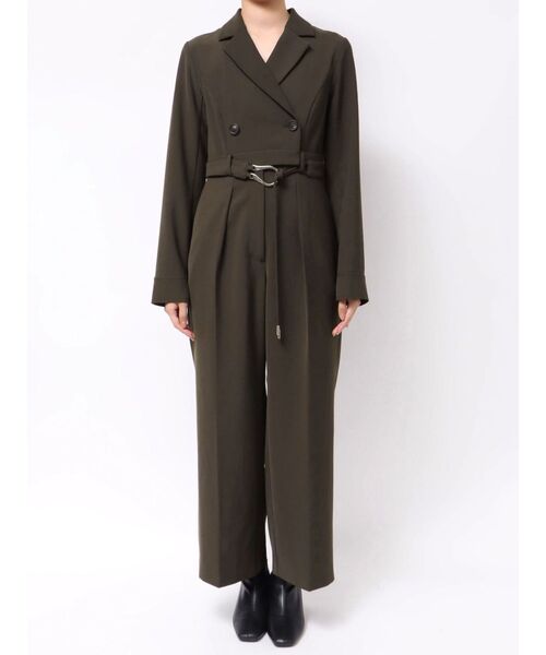 MERCURYDUO（マーキュリーデュオ）の「テーラーカラーコンビネゾン（つなぎ/オールインワン・レディース・ベージュ/ダークブラウン・SMALL/MEDIUM）」の16枚目の写真