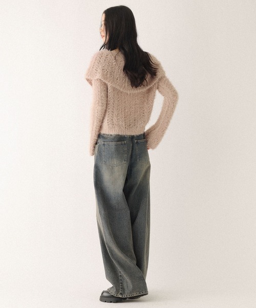 Heather（ヘザー）の「【ウエストサイドボタンで自由にフィット】2WAYデニムワイドパンツ　593596（デニムパンツ・レディース・グレー/ブラウン/ブルー・M/S）」の17枚目の写真