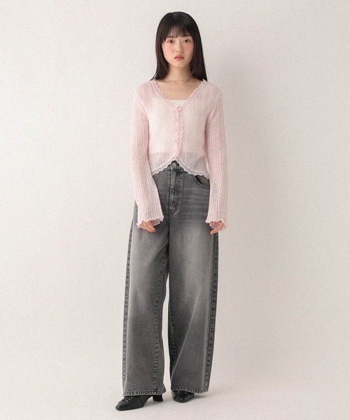 Heather（ヘザー）の「【ウエストサイドボタンで自由にフィット】2WAYデニムワイドパンツ　593596（デニムパンツ・レディース・グレー/ブラウン/ブルー・M/S）」の20枚目の写真