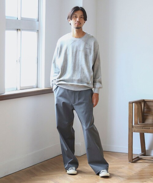 B:MING by BEAMS（ビーミングバイビームス）の「ambiance / ステイン クルーネック スウェット（ユニセックス）（スウェット・メンズ・ホワイト系その他5/グレー・S/XL/L/M）」の7枚目の写真