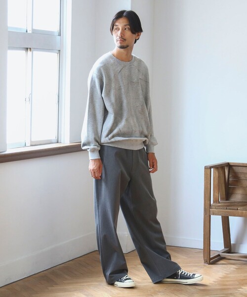 B:MING by BEAMS（ビーミングバイビームス）の「ambiance / ステイン クルーネック スウェット（ユニセックス）（スウェット・メンズ・ホワイト系その他5/グレー・S/XL/L/M）」の8枚目の写真