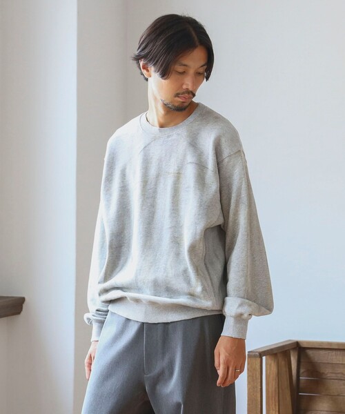 B:MING by BEAMS（ビーミングバイビームス）の「ambiance / ステイン クルーネック スウェット（ユニセックス）（スウェット・メンズ・ホワイト系その他5/グレー・S/XL/L/M）」の9枚目の写真