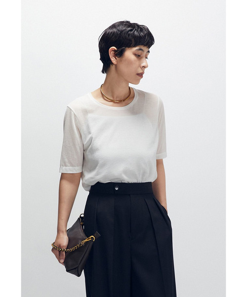 1er Arrondissement（プルミエアロンディスモン）の「【追加】シアーＴシャツ（Tシャツ/カットソー・レディース・ブラック系その他3/オフホワイト・FREE）」の10枚目の写真