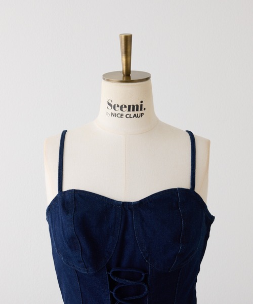 Seemi. byNICECLAUP（ シーミーバイナイスクラップ）の「【Seemi.】デニムサロペット（サロペット/オーバーオール・レディース・ブルー/サックスブルー・FREE）」の12枚目の写真