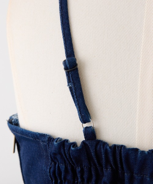 Seemi. byNICECLAUP（ シーミーバイナイスクラップ）の「【Seemi.】デニムサロペット（サロペット/オーバーオール・レディース・ブルー/サックスブルー・FREE）」の3枚目の写真