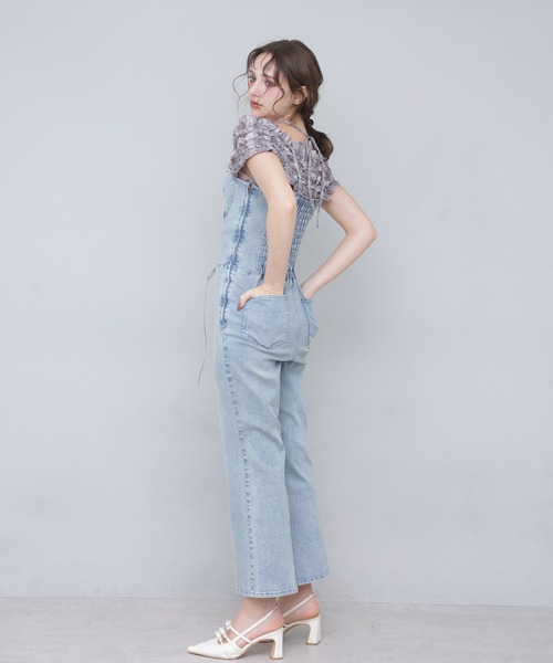 Seemi. byNICECLAUP（ シーミーバイナイスクラップ）の「【Seemi.】デニムサロペット（サロペット/オーバーオール・レディース・ブルー/サックスブルー・FREE）」の8枚目の写真