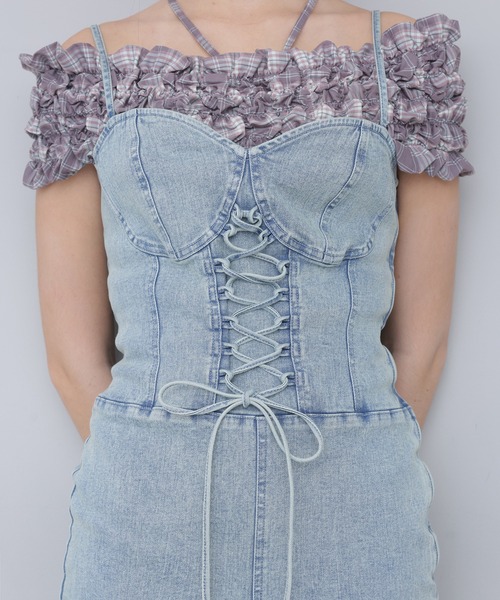 Seemi. byNICECLAUP（ シーミーバイナイスクラップ）の「【Seemi.】デニムサロペット（サロペット/オーバーオール・レディース・ブルー/サックスブルー・FREE）」の9枚目の写真