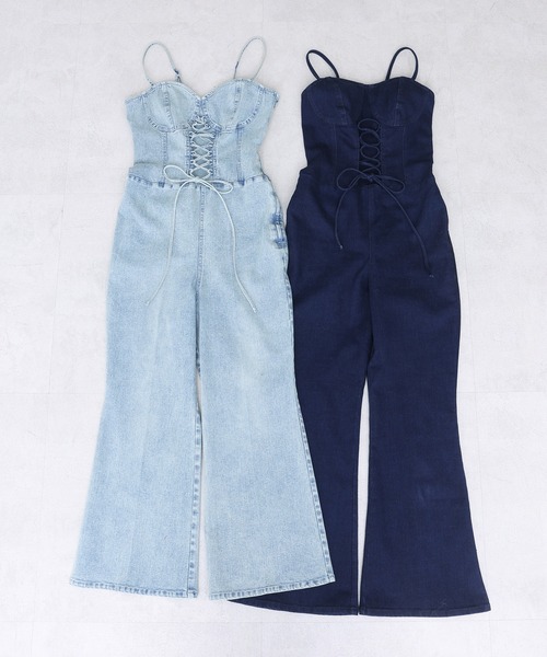 Seemi. byNICECLAUP（ シーミーバイナイスクラップ）の「【Seemi.】デニムサロペット（サロペット/オーバーオール・レディース・ブルー/サックスブルー・FREE）」の19枚目の写真