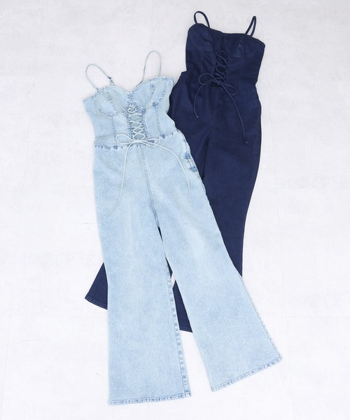 Seemi. byNICECLAUP（ シーミーバイナイスクラップ）の「【Seemi.】デニムサロペット（サロペット/オーバーオール・レディース・ブルー/サックスブルー・FREE）」の20枚目の写真