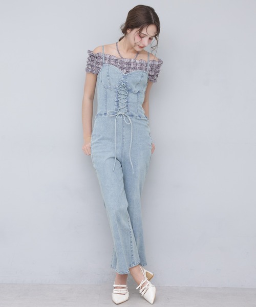 Seemi. byNICECLAUP（ シーミーバイナイスクラップ）の「【Seemi.】デニムサロペット（サロペット/オーバーオール・レディース・ブルー/サックスブルー・FREE）」の22枚目の写真