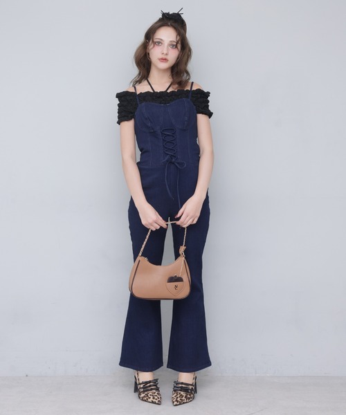 Seemi. byNICECLAUP（ シーミーバイナイスクラップ）の「【Seemi.】デニムサロペット（サロペット/オーバーオール・レディース・ブルー/サックスブルー・FREE）」の17枚目の写真