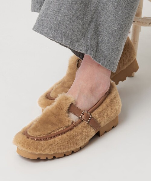 セール】＜ARTESANOS＞ファーライク ベルト ローファー（ローファー