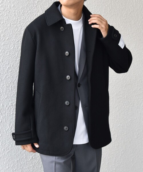 SHIPS any: PURE WOOL MELTON シングル Pコート 25AW◇（ピーコート